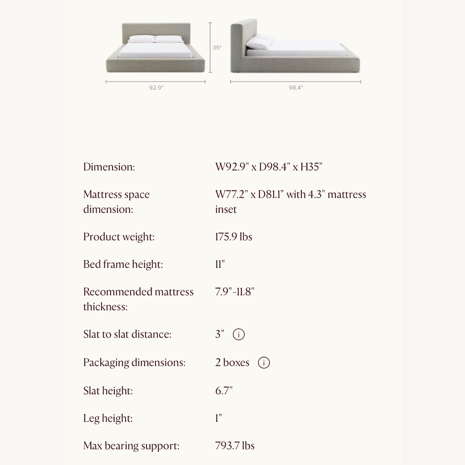 Castlery Dawson King Bed Frame in Seagull - image-9