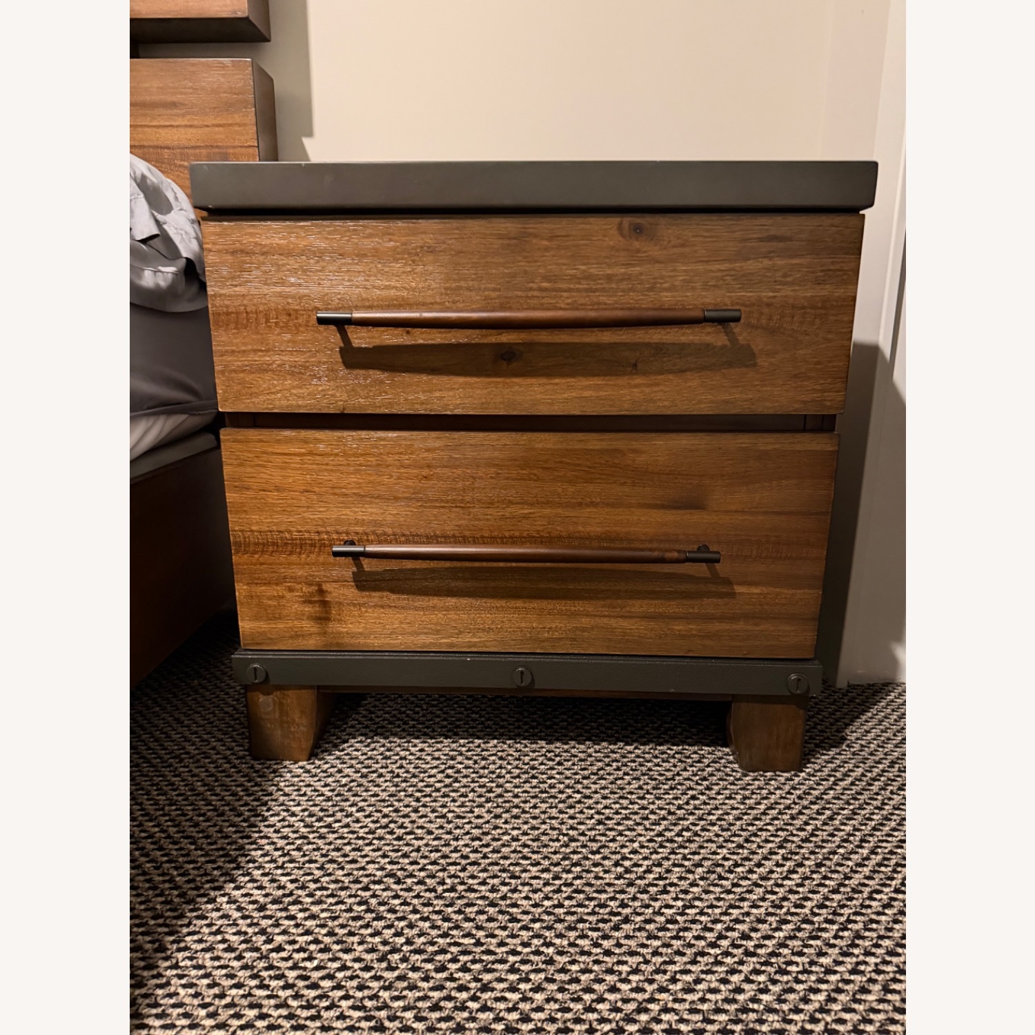 Raymour & Flanigan Santa Cruz Dark Brown Wood Nightstand - image-1