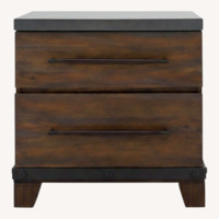 Raymour & Flanigan Santa Cruz Dark Brown Wood Nightstand