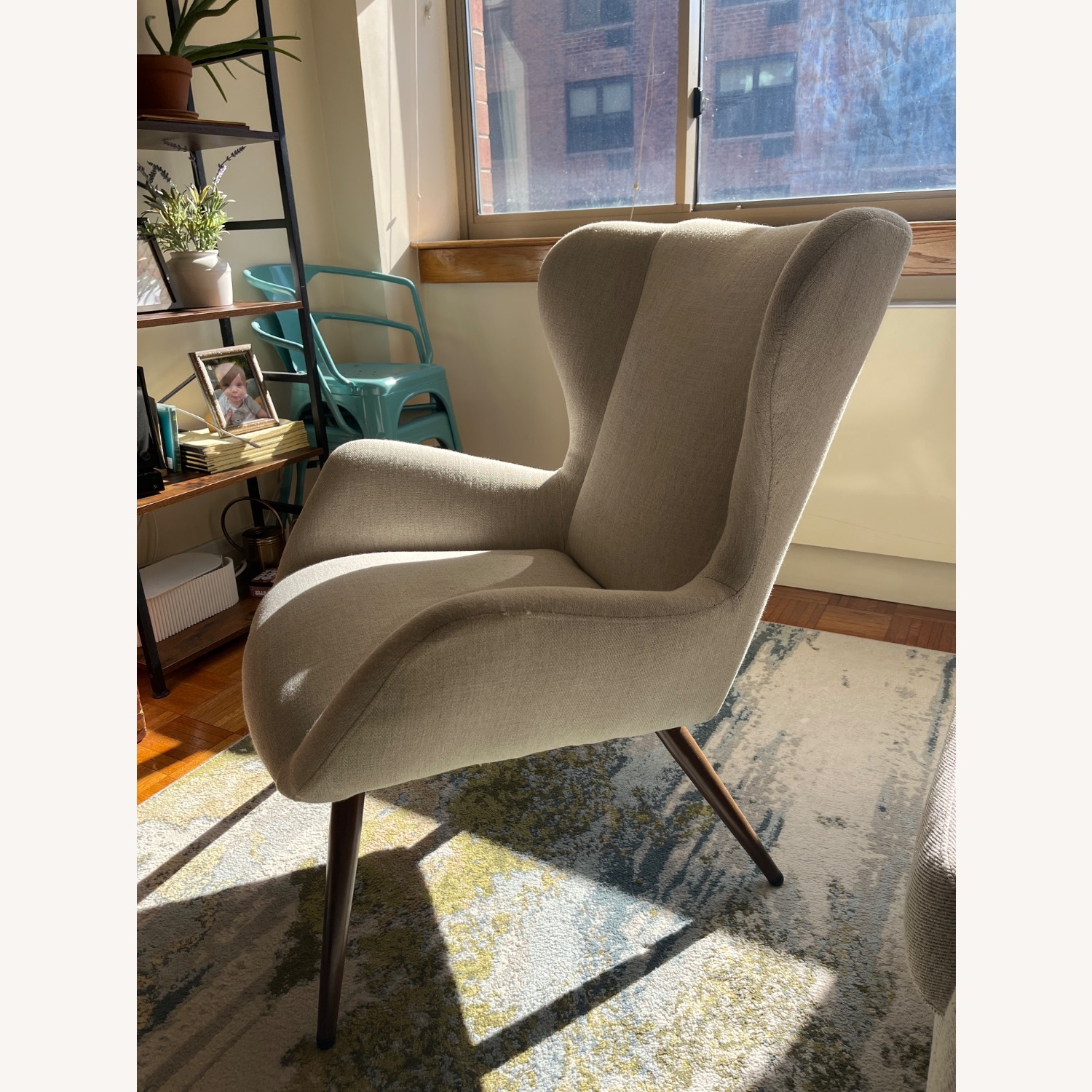 West Elm Natural Fabric Accent Chair - image-2