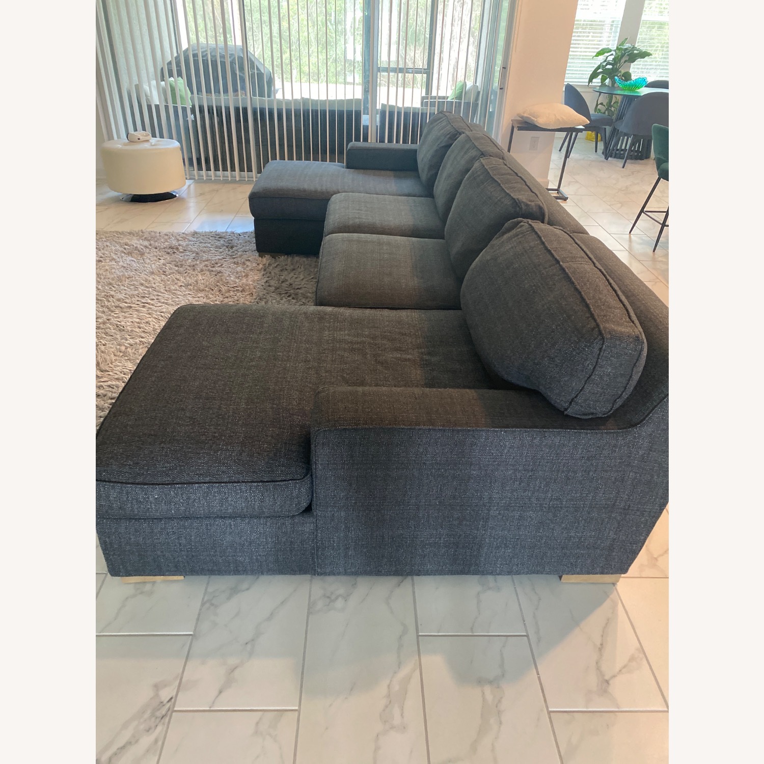 Max Home Dark Gray Fabric 3+ Piece Sectional - image-7