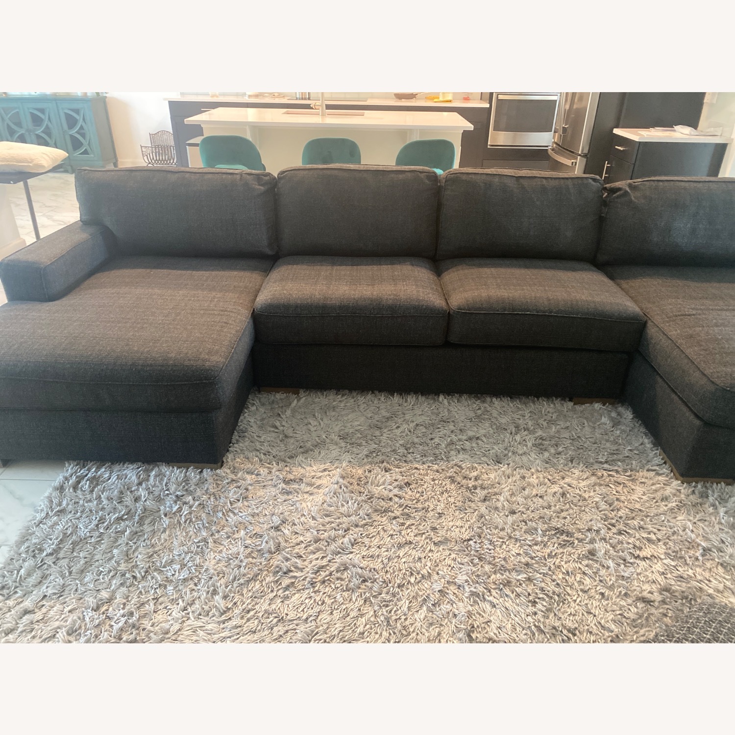 Max Home Dark Gray Fabric 3+ Piece Sectional - image-4