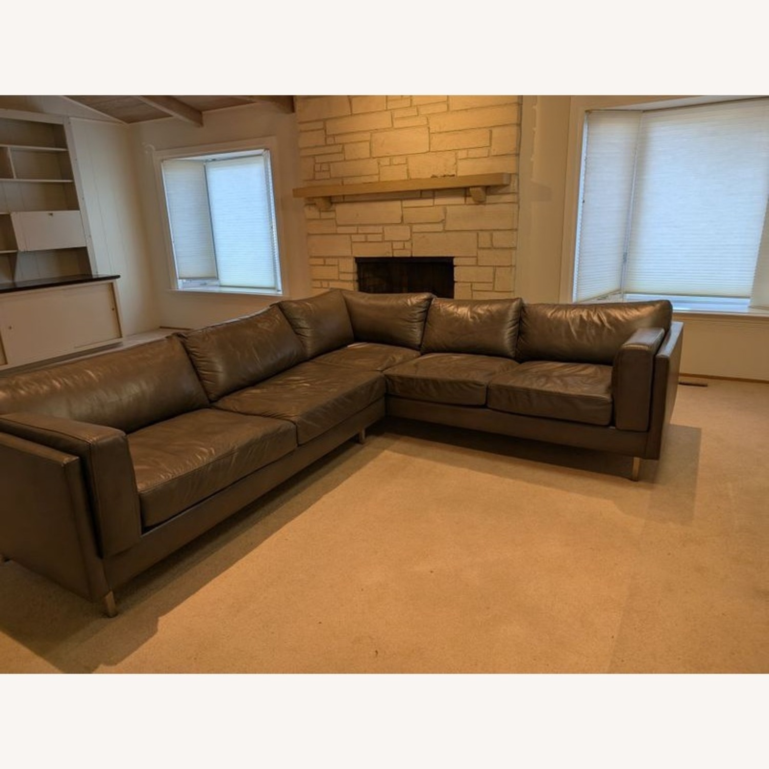 BenchMade Modern Skinny Fat Gray Leather Sectional - image-10