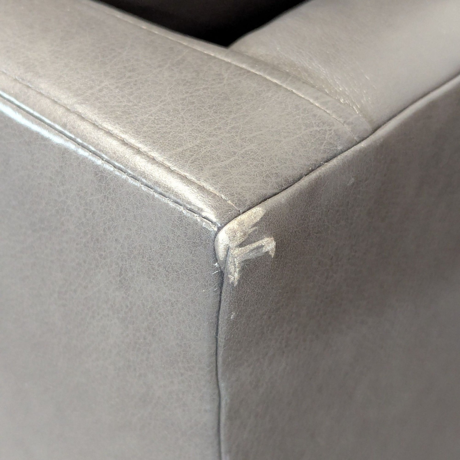 BenchMade Modern Skinny Fat Gray Leather Sectional - image-7