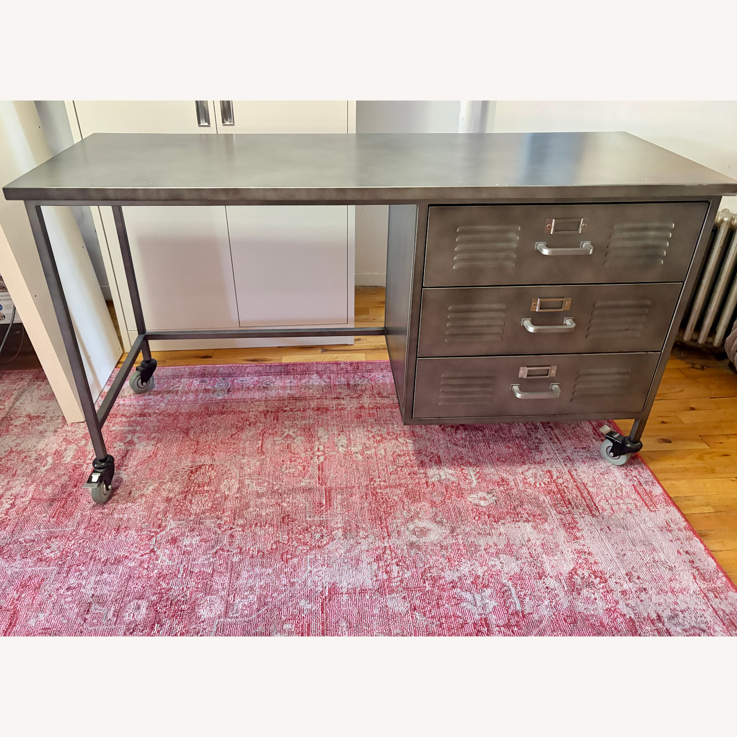 Pottery Barn Locker Storage Desk on Casters - image-2