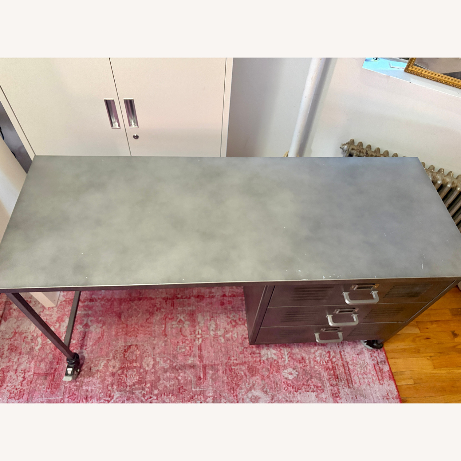 Pottery Barn Locker Storage Desk on Casters - image-3