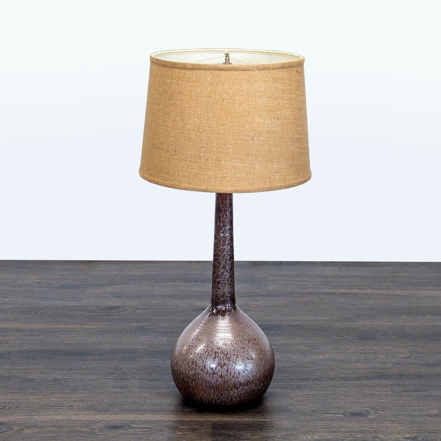 Modern Ceramic Table Lamp with Textured Brown - image-3
