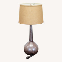 Modern Ceramic Table Lamp with Textured Brown