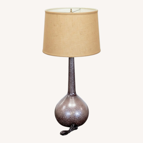 Used Modern Ceramic Table Lamp with Textured Brown for sale on AptDeco