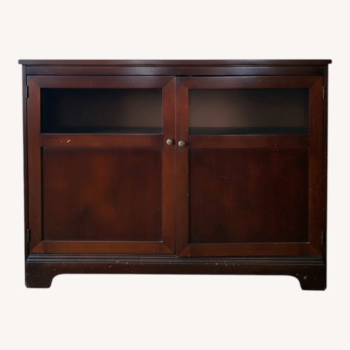 Used Houzz Dark Brown Wood Media Storage for sale on AptDeco