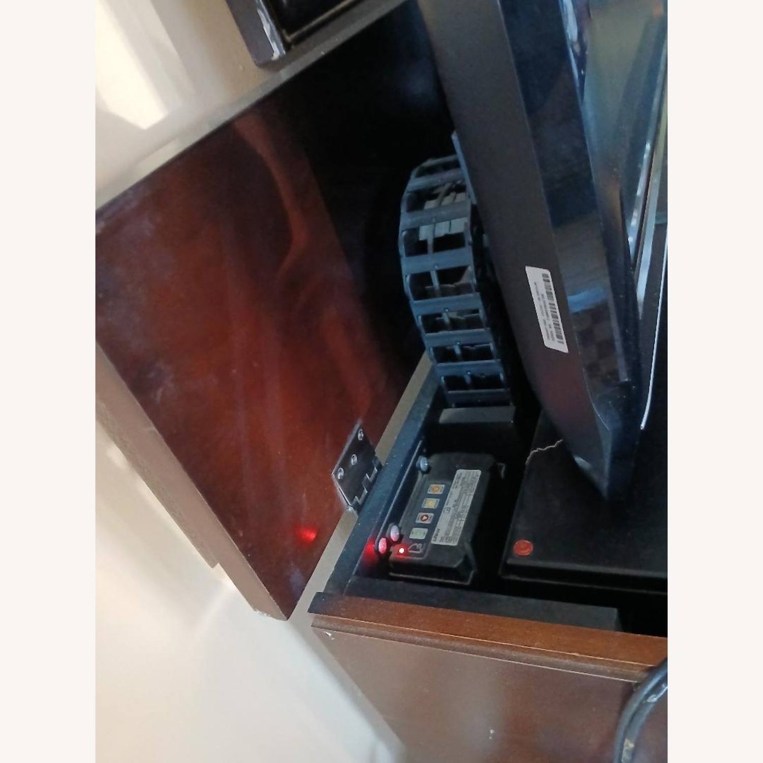 Houzz Dark Brown Wood Media Storage - image-2