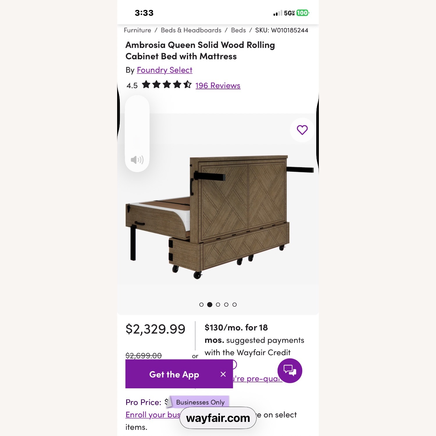 Wayfair Queen Bed - image-3