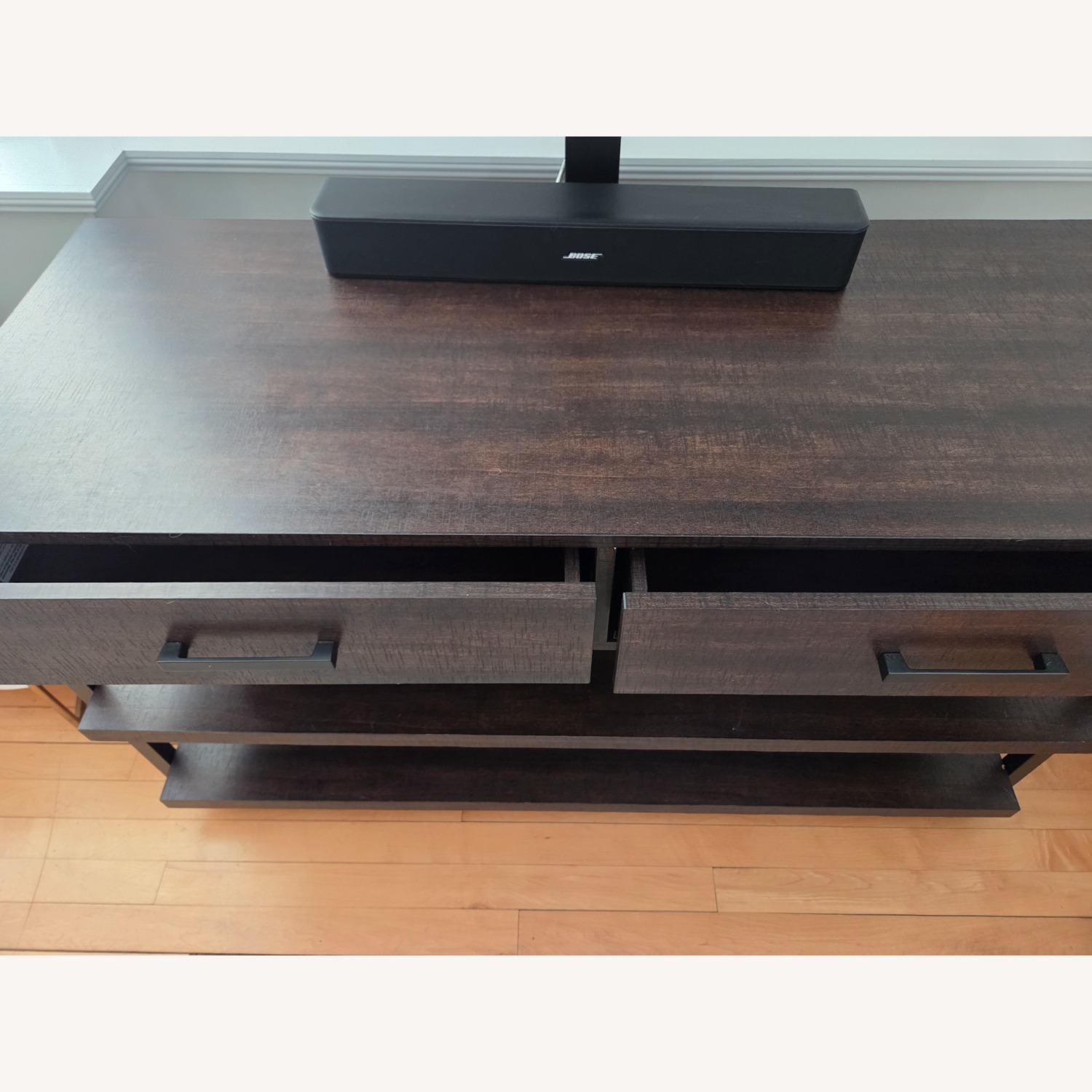 Target Dark Brown Wood Media Storage - image-2