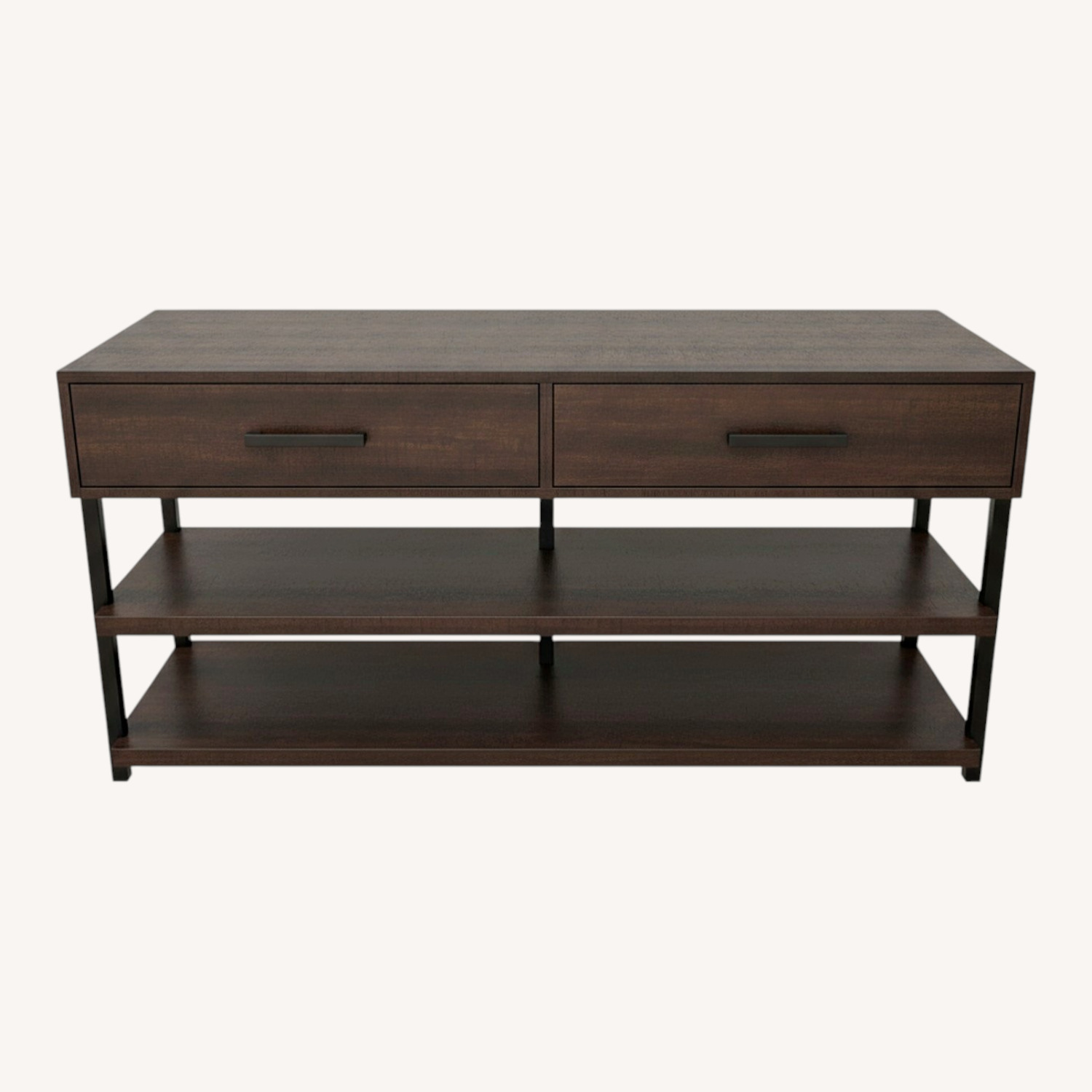 Target Dark Brown Wood Media Storage - image-0