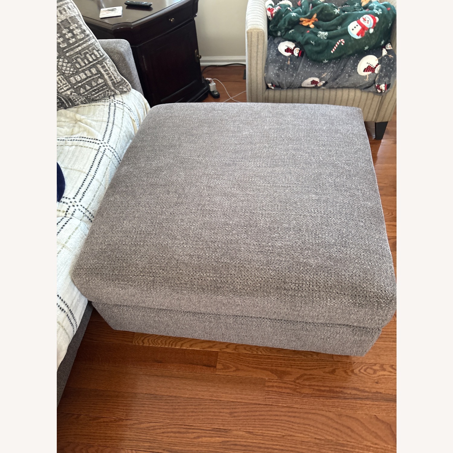 Raymour & Flanigan Light Brown Ottoman - image-1