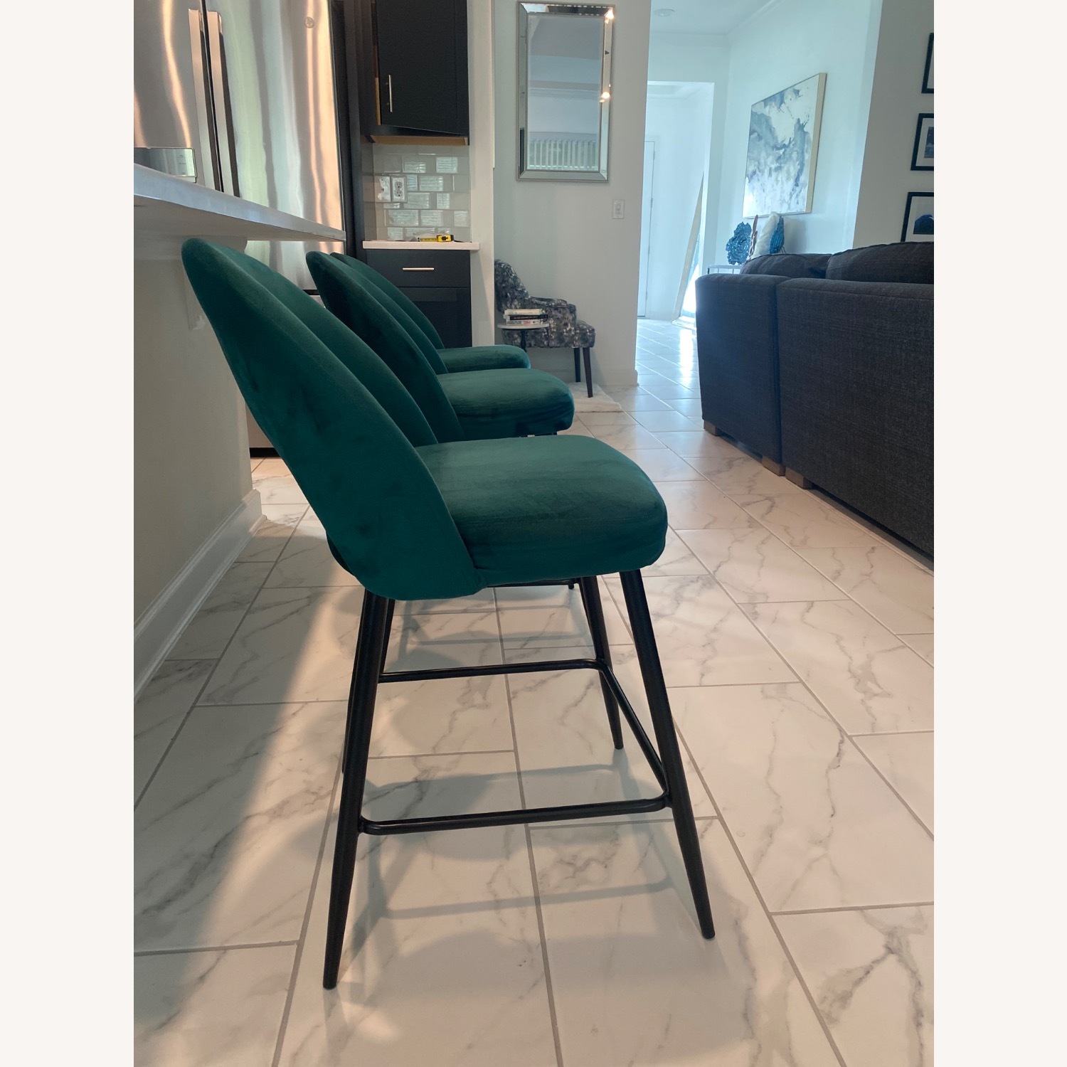 Dorel Home Products Green Velvet Stools - image-2
