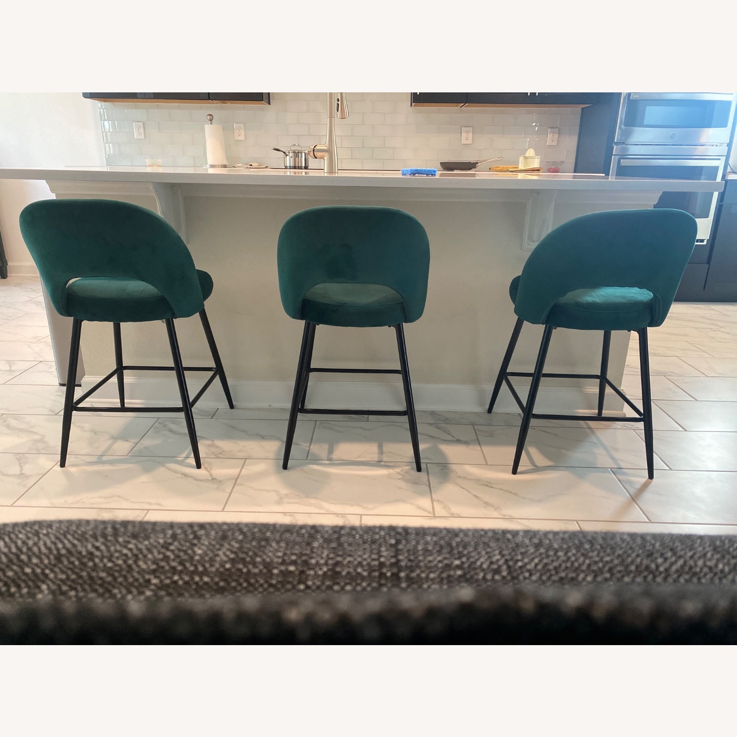 Dorel Home Products Green Velvet Stools - image-3