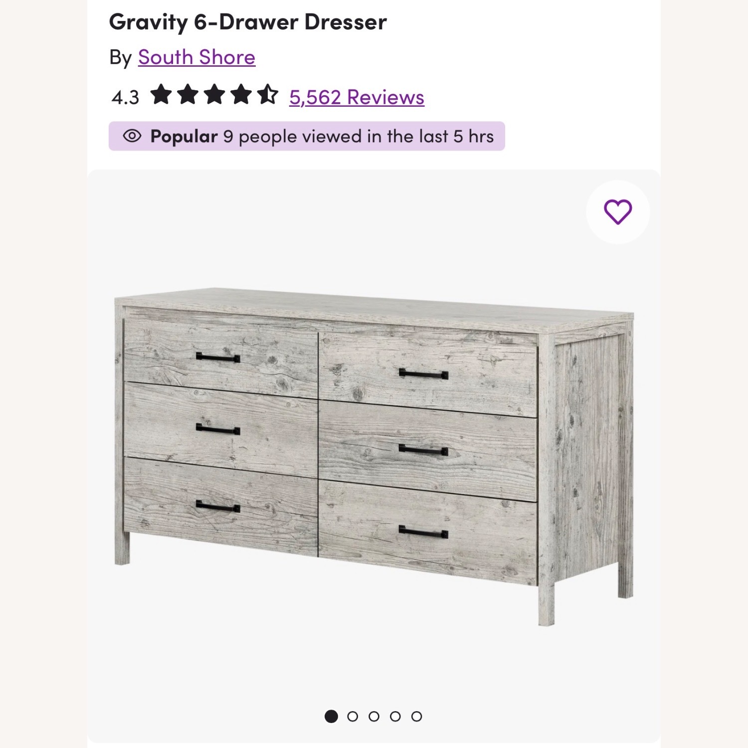 Wayfair Light Gray Wood Dresser - image-4