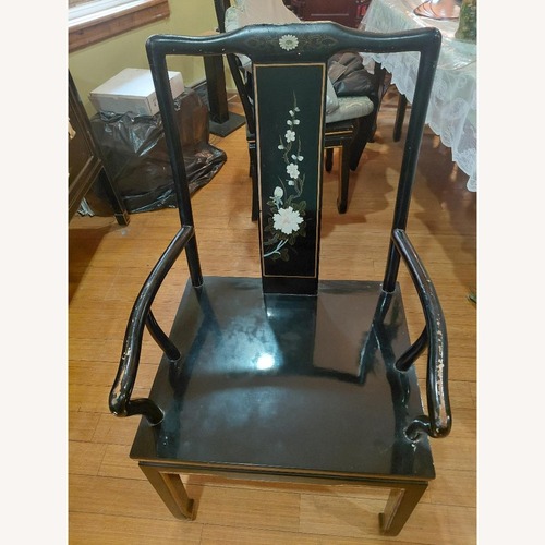 Used Asian Furniture Black Wood Dining Chair for sale on AptDeco