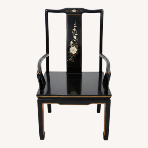 Used Asian Furniture Black Wood Dining Chair for sale on AptDeco