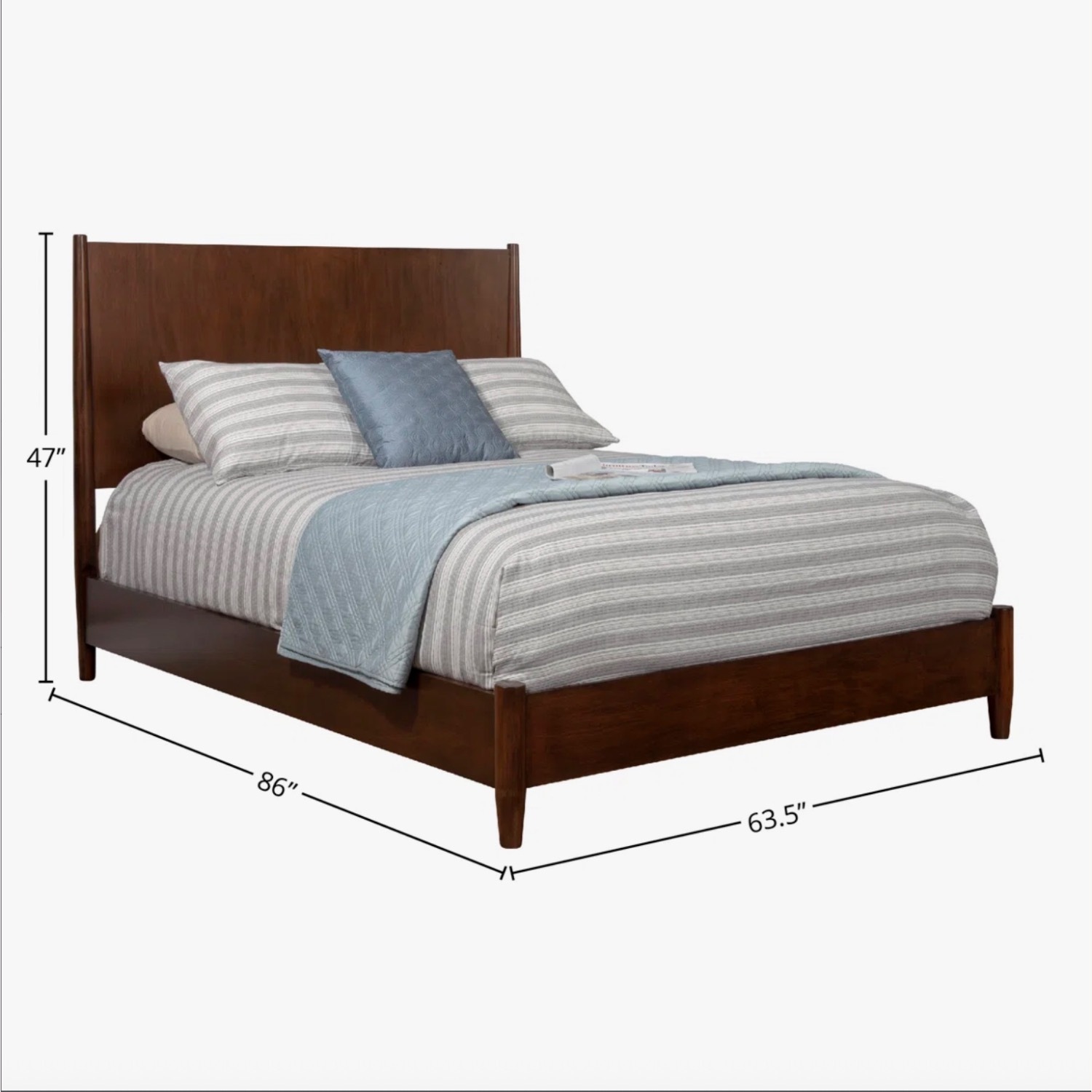 AllModern Williams Bed Dark Brown Wood Full Bed - image-3