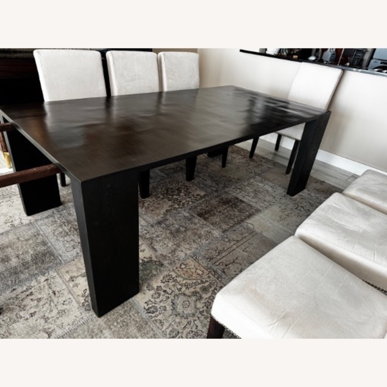 Restoration Hardware Dark Brown Wood Dining Table - image-5