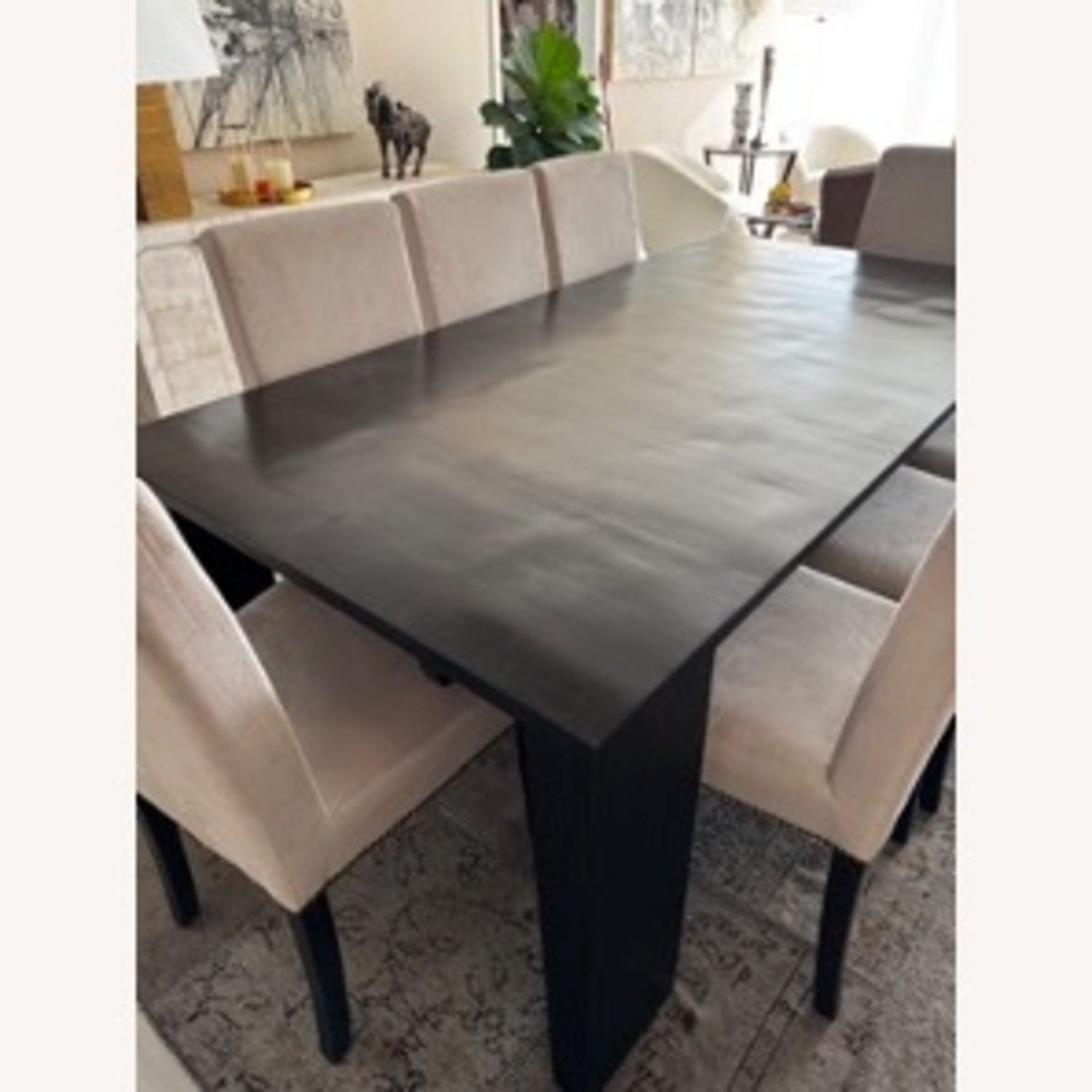Restoration Hardware Dark Brown Wood Dining Table - image-2