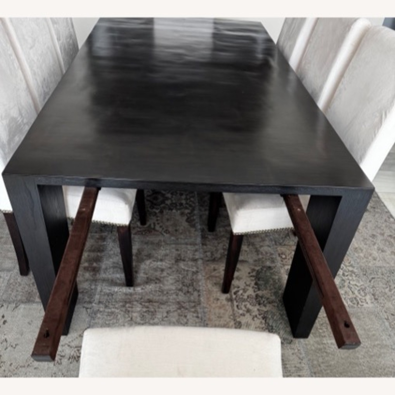 Restoration Hardware Dark Brown Wood Dining Table - image-3