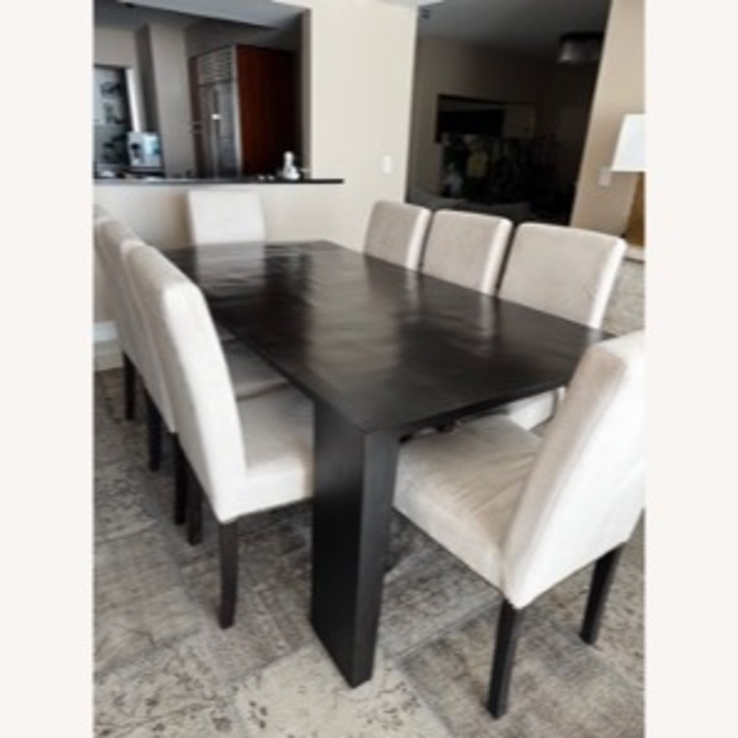 Restoration Hardware Dark Brown Wood Dining Table - image-1