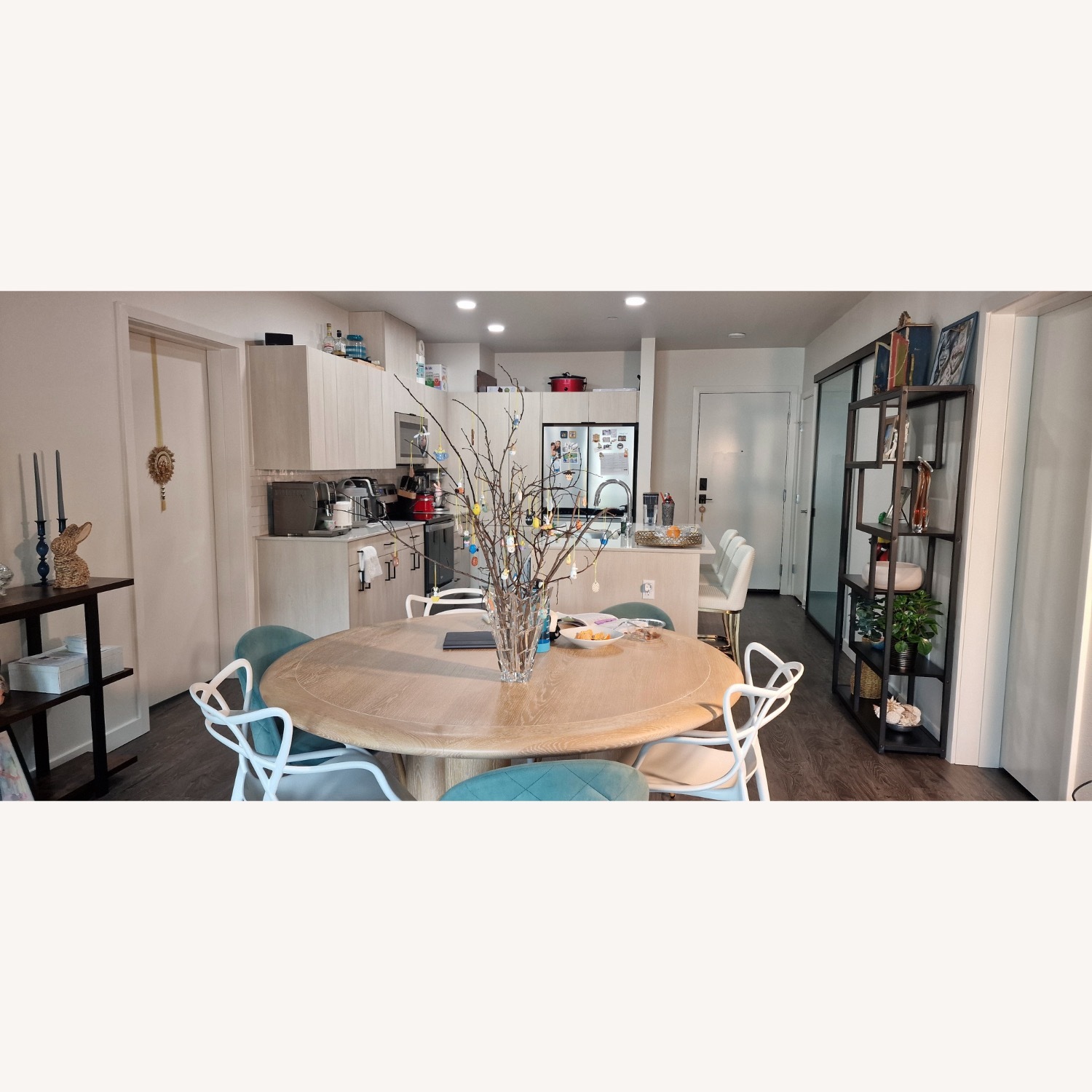 Crate & Barrel Henrik 60" Natural Oak Wood Round Dining Table - image-2