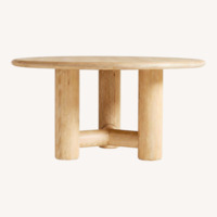 Crate & Barrel Henrik 60" Natural Oak Wood Round Dining Table
