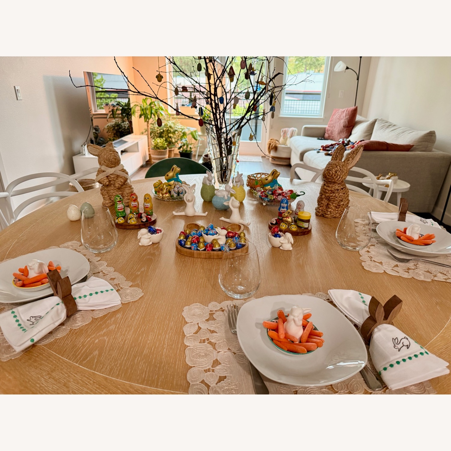 Crate & Barrel Henrik 60" Natural Oak Wood Round Dining Table - image-7