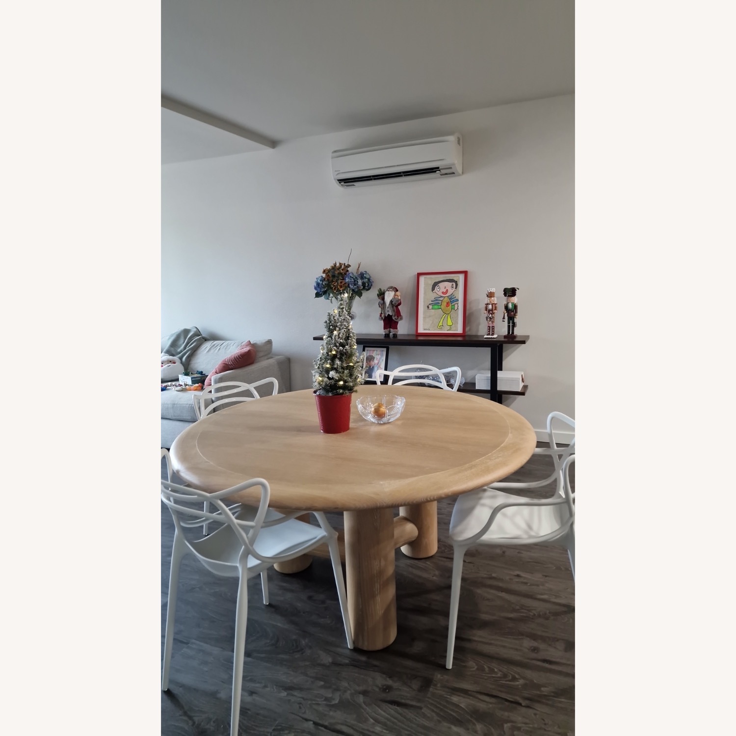 Crate & Barrel Henrik 60" Natural Oak Wood Round Dining Table - image-4