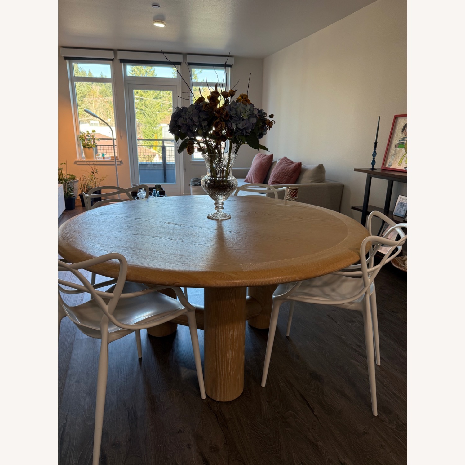 Crate & Barrel Henrik 60" Natural Oak Wood Round Dining Table - image-6