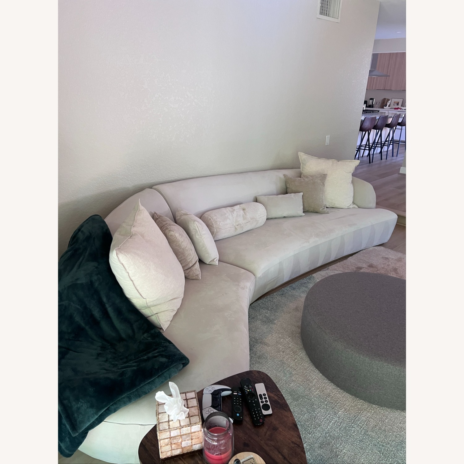 Rove Concepts Natural Suede Curved Sectional - image-3