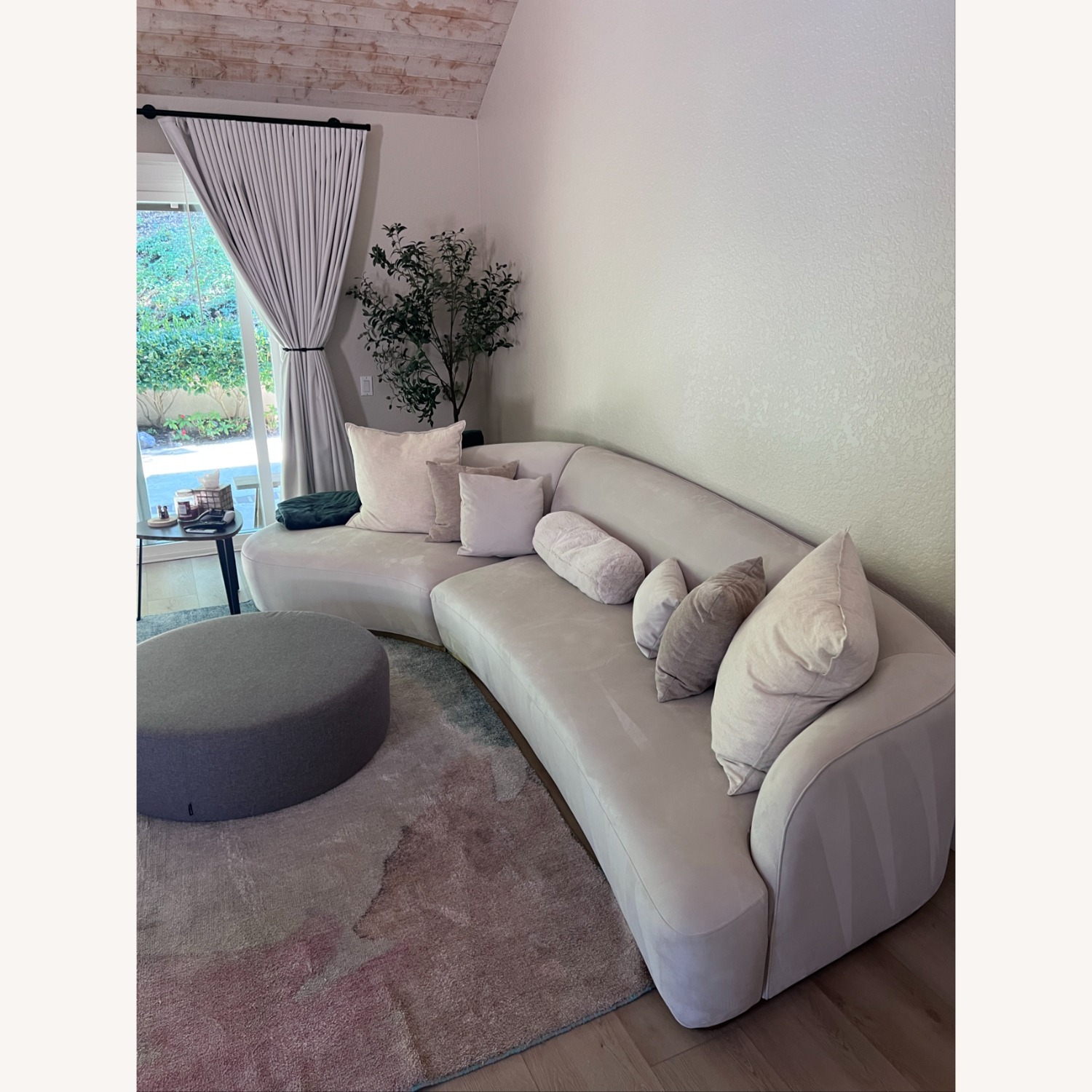 Rove Concepts Natural Suede Curved Sectional - image-1