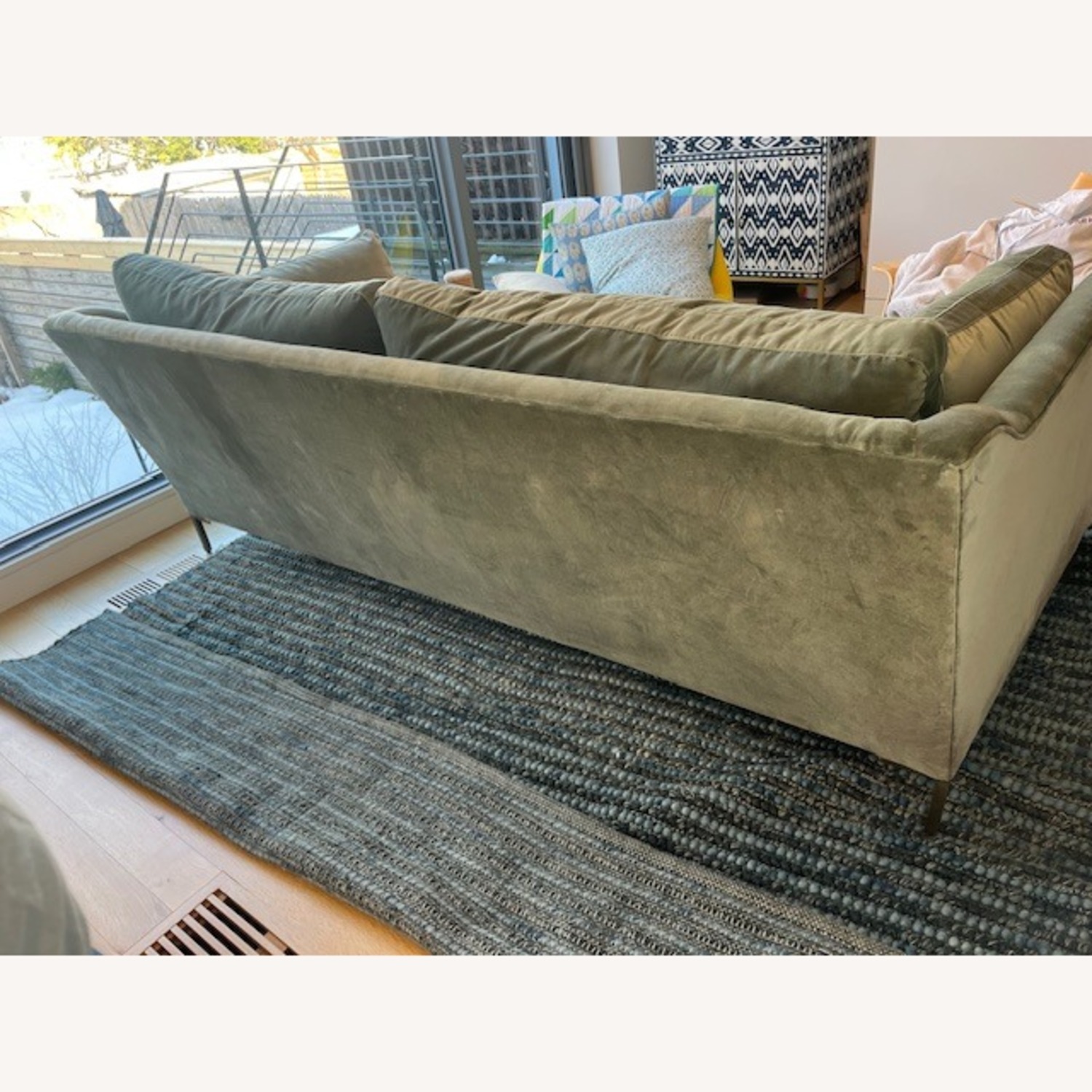 ABC Carpet and Home Callie Green Velvet 3+ Seater Sofa - image-3