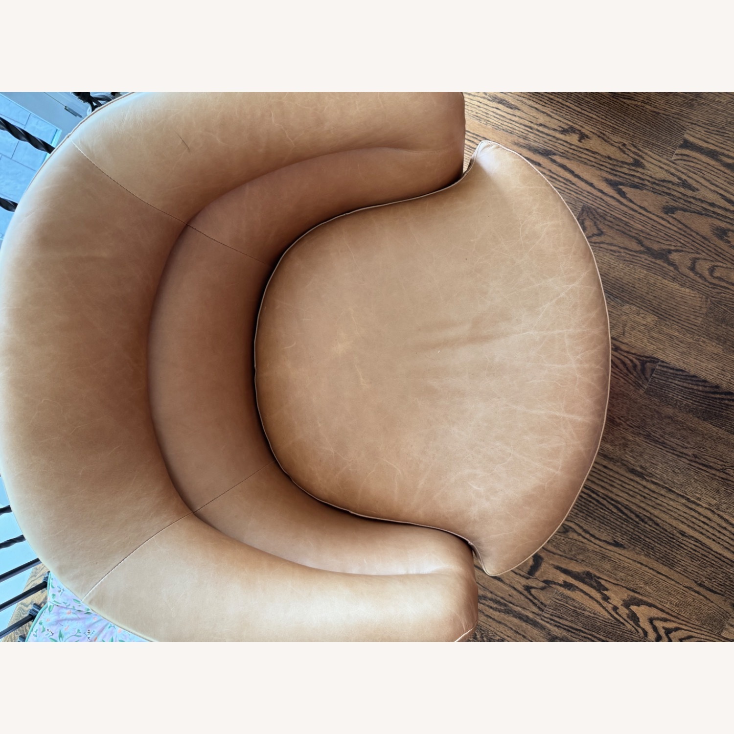 West Elm Viv Leather Swivel Chair - image-4