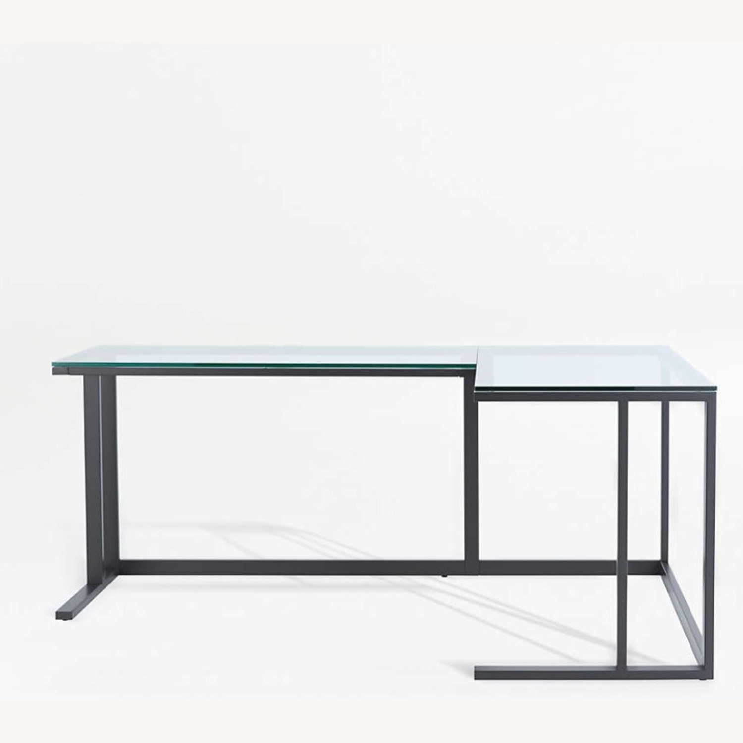Crate & Barrel Pilsen Dark Gray Glass Desk - image-1