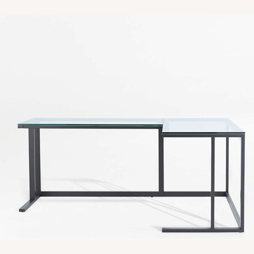 Used Crate & Barrel Pilsen Dark Gray Glass Desk for sale on AptDeco