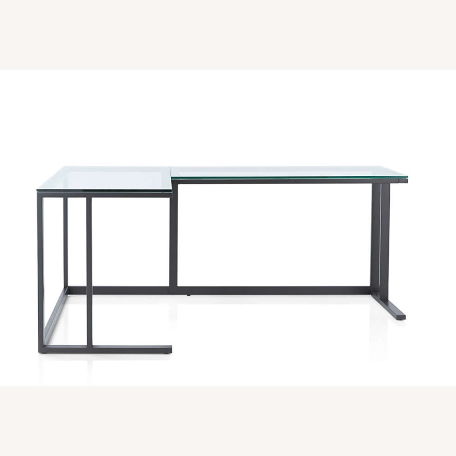 Crate & Barrel Pilsen Dark Gray Glass Desk - image-3
