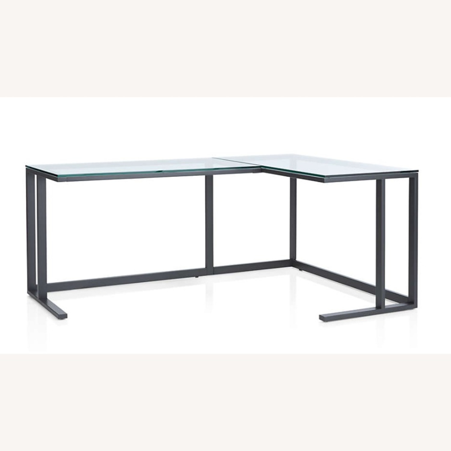 Crate & Barrel Pilsen Dark Gray Glass Desk - image-6