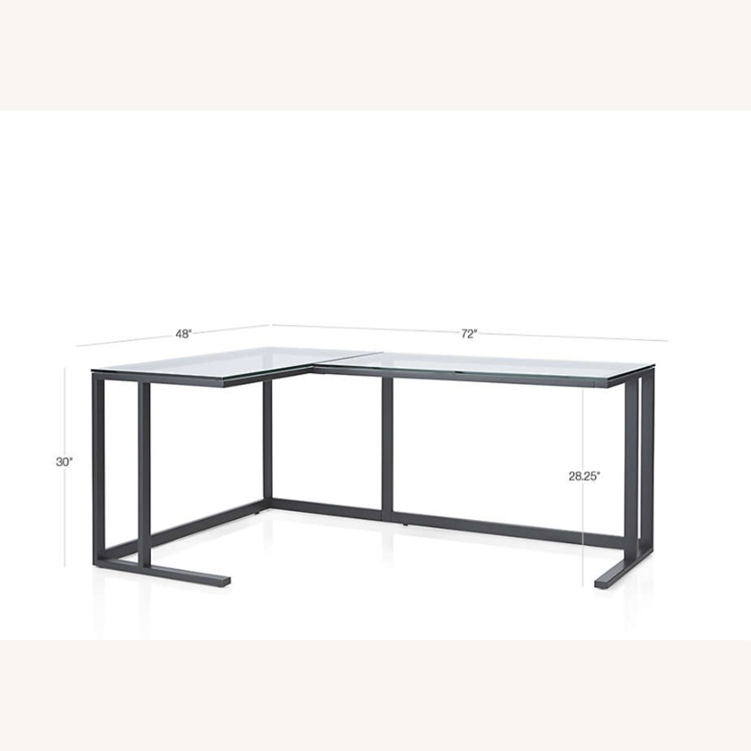 Crate & Barrel Pilsen Dark Gray Glass Desk - image-2