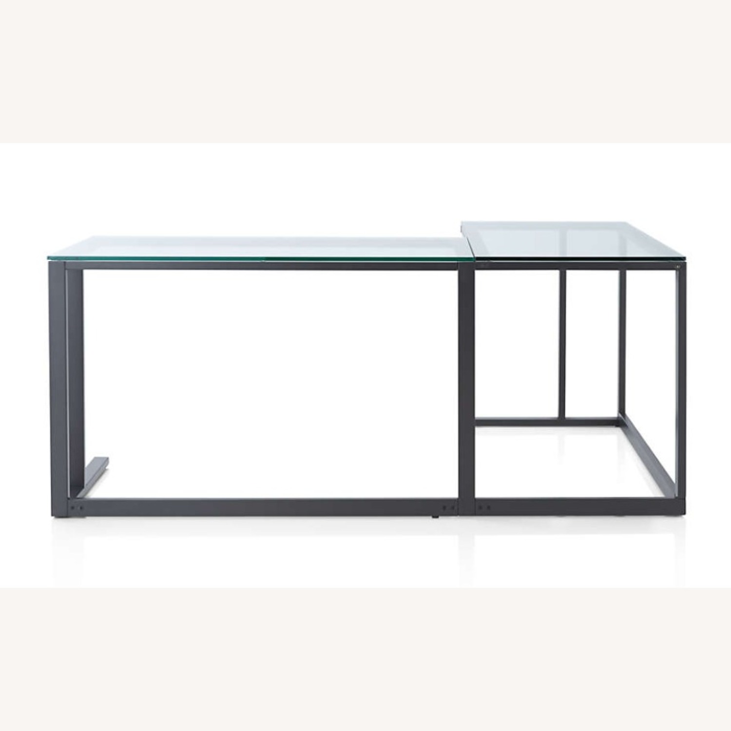 Crate & Barrel Pilsen Dark Gray Glass Desk - image-8