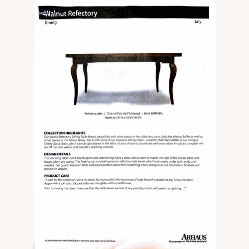 Used Arhaus Refectory Dining Table - Extension Leaves for sale on AptDeco