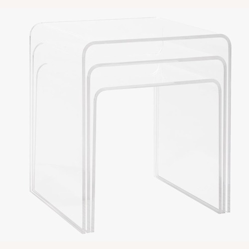 Used West Elm Acrylic Nesting Tables for sale on AptDeco