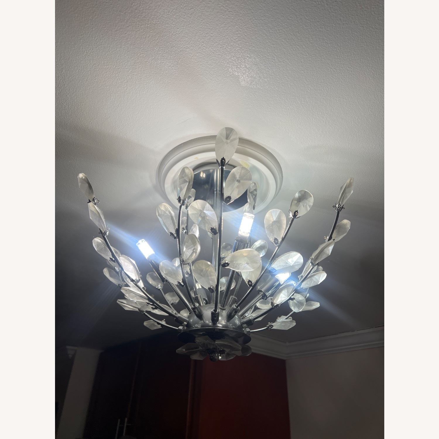Waterford Crystal Silver Plastic Ceiling Lamp - image-3