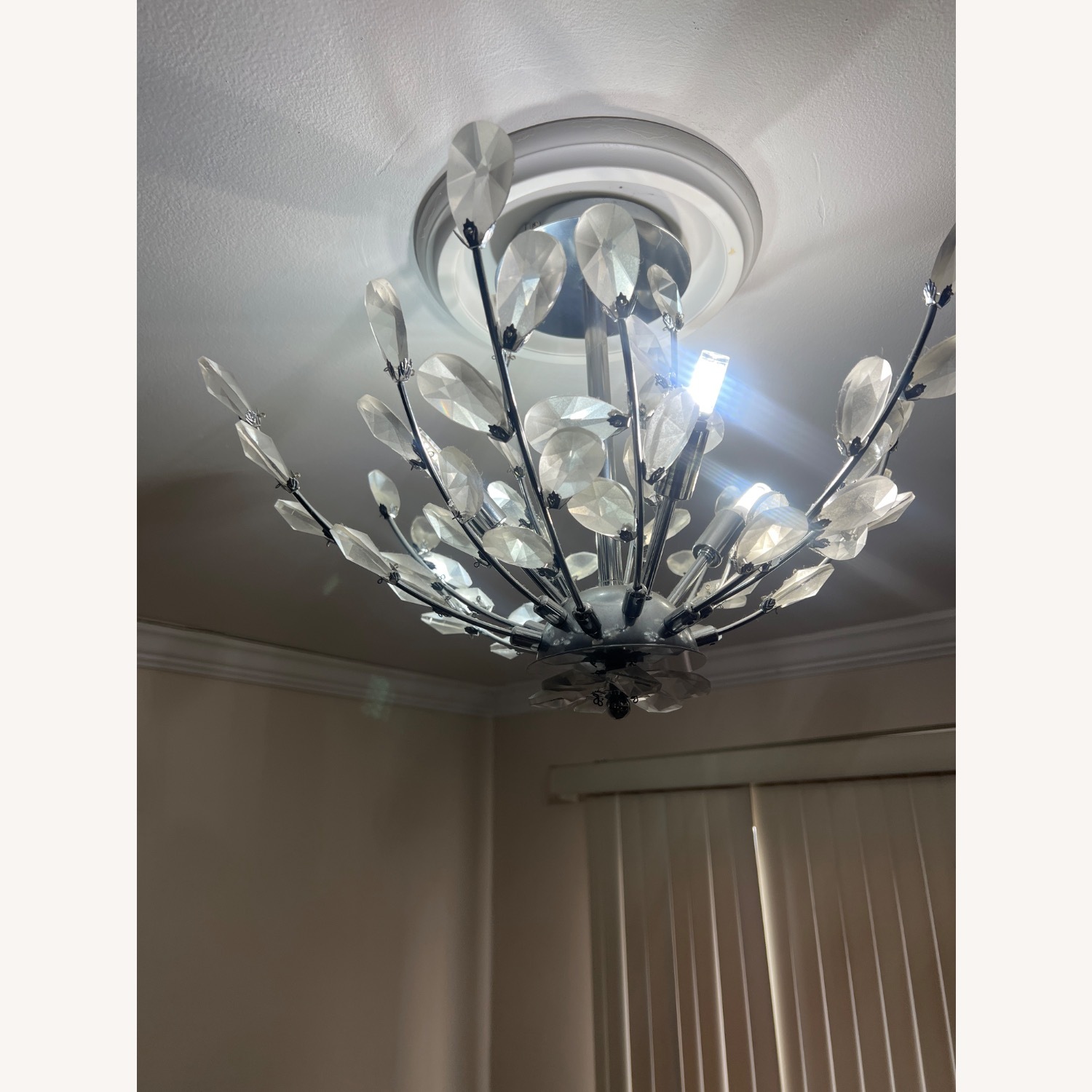 Waterford Crystal Silver Plastic Ceiling Lamp - image-1