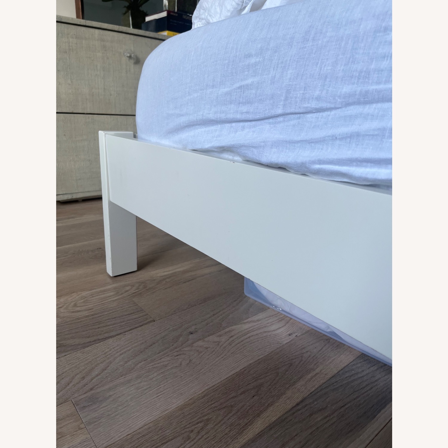 West Elm Simple Bed Frame with Grid Tufted Headboard - image-3