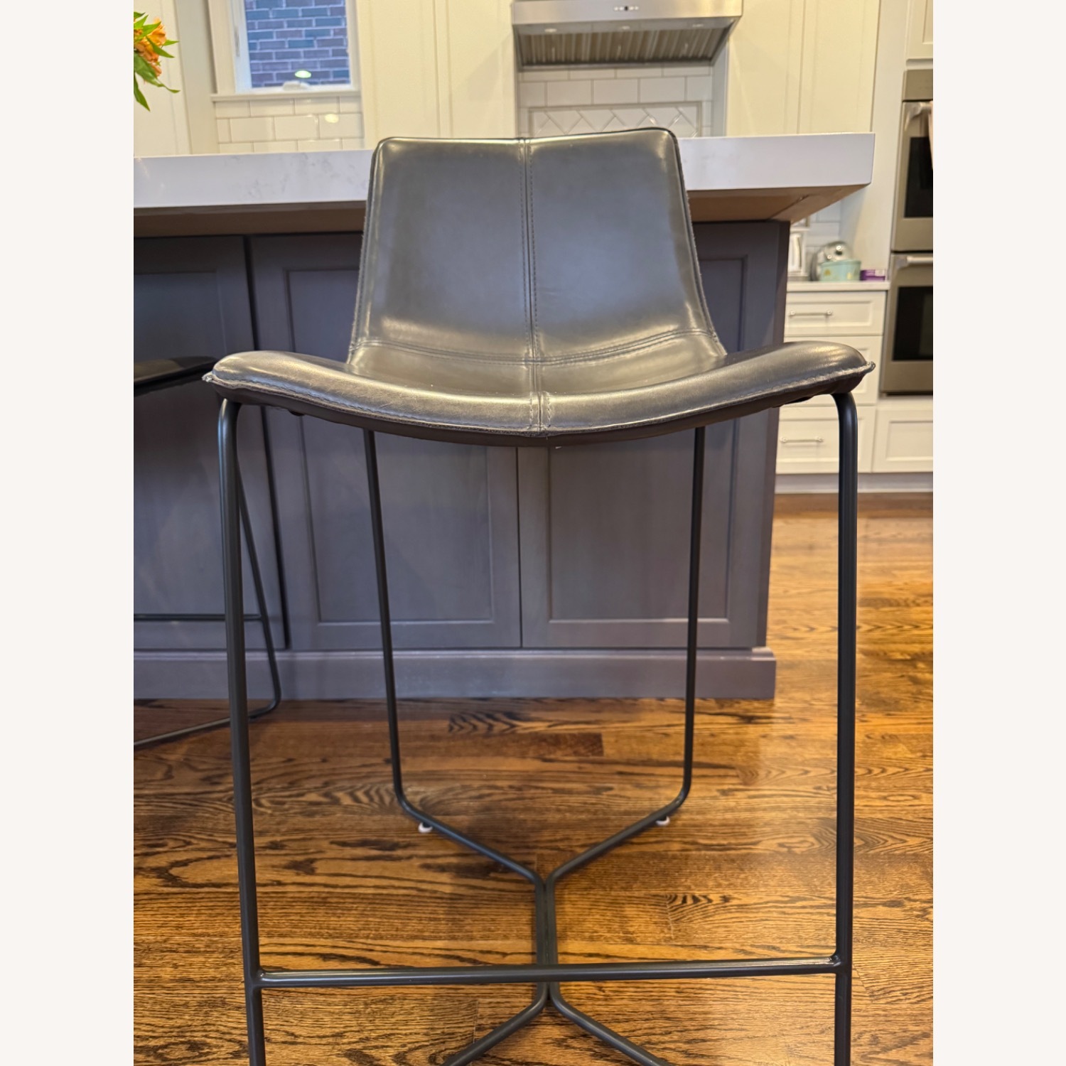 West Elm Slope Leather Counter and Bar Stools 4 - image-2